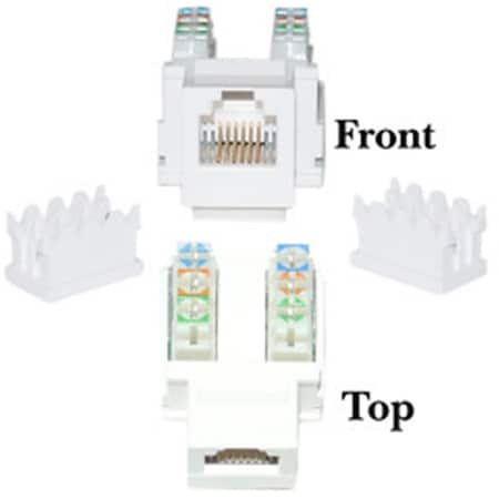 Keystone Insert White Phone-Data Jack RJ11 RJ12 Female To 110 Type Punch Down